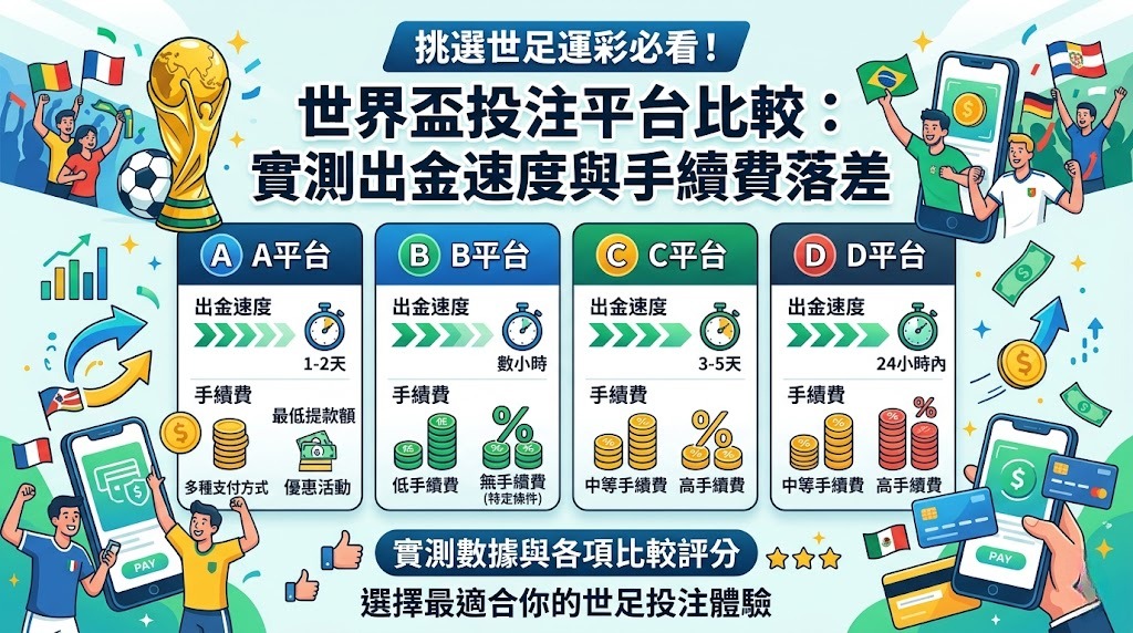 世界盃投注平台比較:實測出金速度與手續費落差 世界盃投注平台比較:實測出金速度與手續費落差